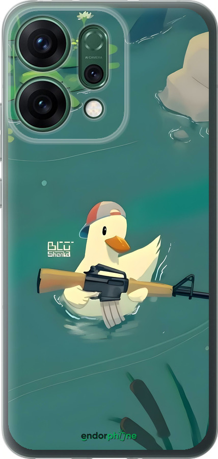 Силиконовый чехол Уточка с автоматом для Oppo RENO14 5G - 6356u-4058 изображение 