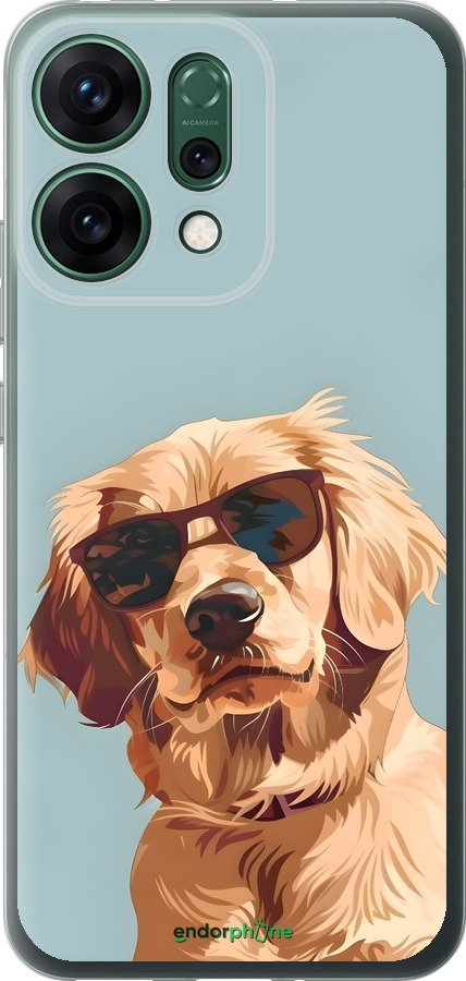 Силиконовый чехол Пес в очках для Oppo RENO14 5G - 6381u-4058 изображение 