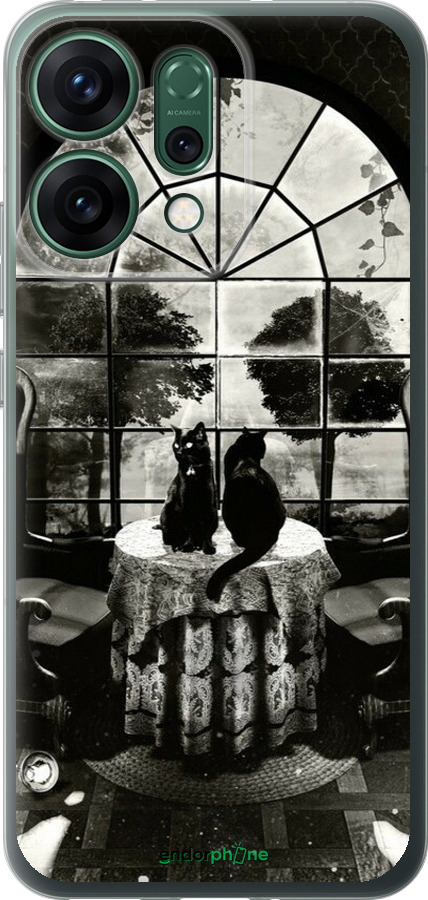 Силиконовый чехол Череп и коты для Oppo RENO14 5G - 6432u-4058 изображение 