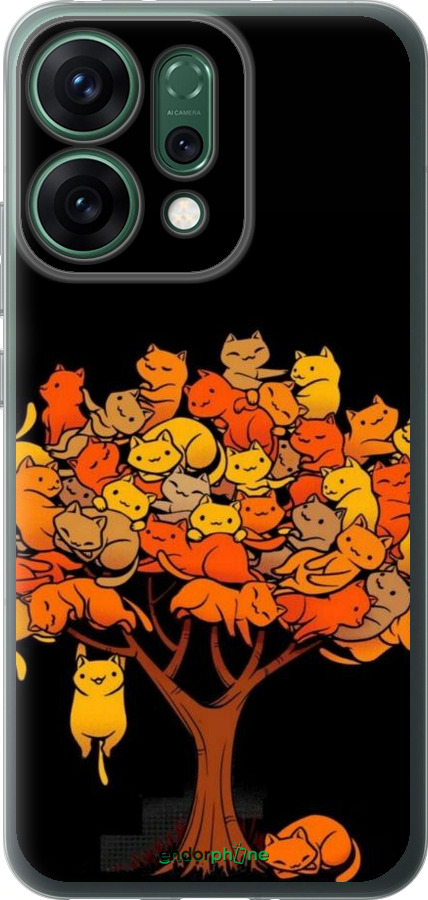 Силиконовый чехол Дерево и котики для Oppo RENO14 5G - 6516u-4058 изображение 