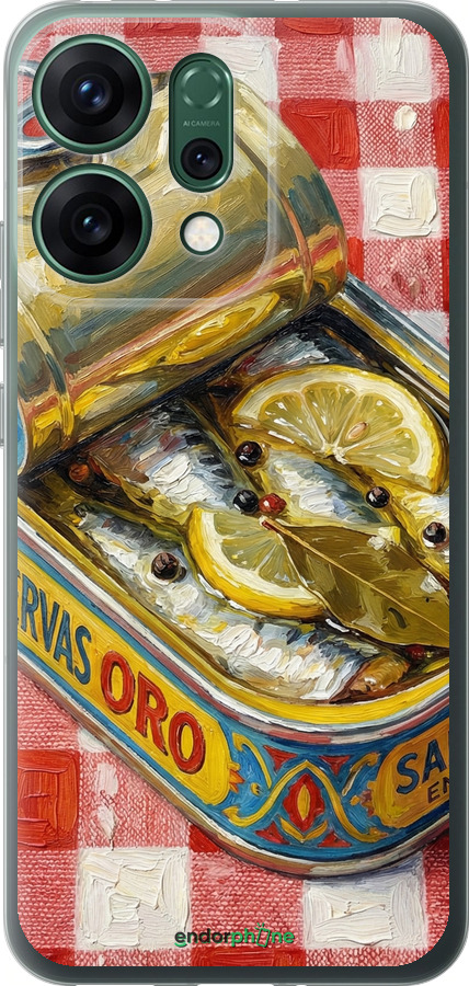 Силиконовый чехол Vintage Sardine Tin Phone для Oppo RENO14 5G - 6772u-4058 изображение 