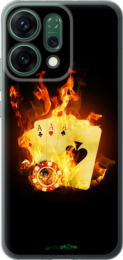 Силиконовый чехол Горящие карты для Oppo RENO14 5G - 839u-4058 изображение 