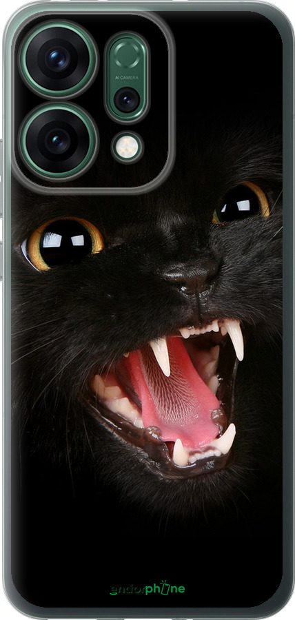 Силиконовый чехол Чёрная кошка для Oppo RENO14 5G - 932u-4058 изображение 