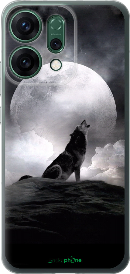 Силиконовый чехол Воющий волк для Oppo RENO14 5G - 934u-4058 изображение 