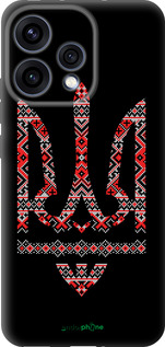 Силиконовый чехол Герб - вышиванка на черном фоне для Oppo RENO15 5G - 1196u-4201 изображение 
