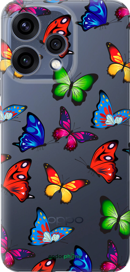 Силіконовий чехол Барвисті метелики для Oppo RENO15 5G - 4761u-4201 изображение 