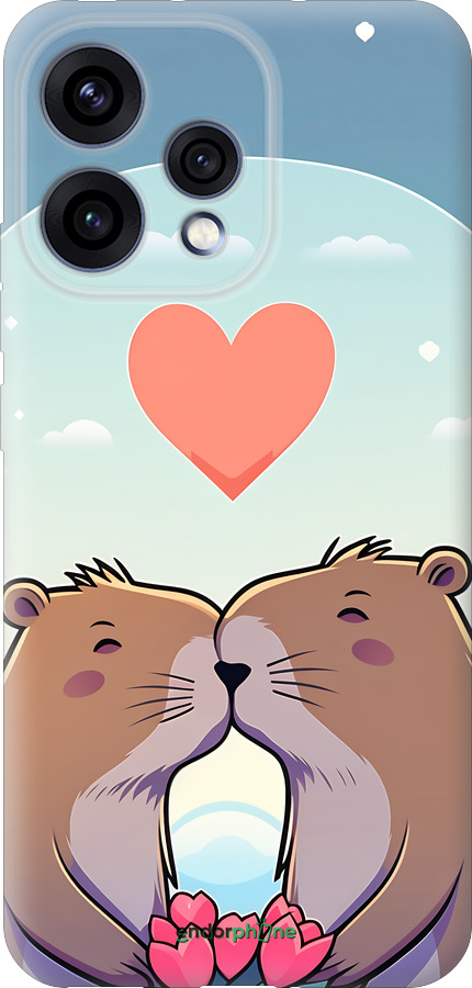 Силиконовый чехол Капибара любовь для Oppo RENO15 5G - 6027u-4201 изображение 