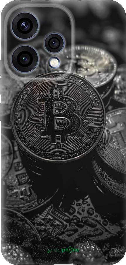 Силиконовый чехол Black Bitcoin для Oppo RENO15 5G - 6090u-4201 изображение 