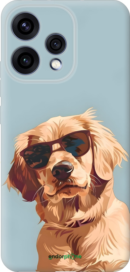 Силиконовый чехол Пес в очках для Oppo RENO15 5G - 6381u-4201 изображение 