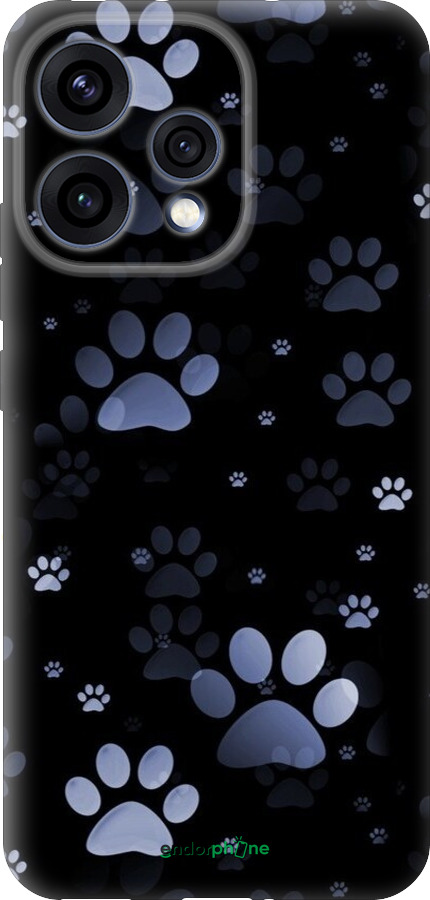 Силиконовый чехол С синими отпечатками лап для Oppo RENO15 5G - 6441u-4201 изображение 