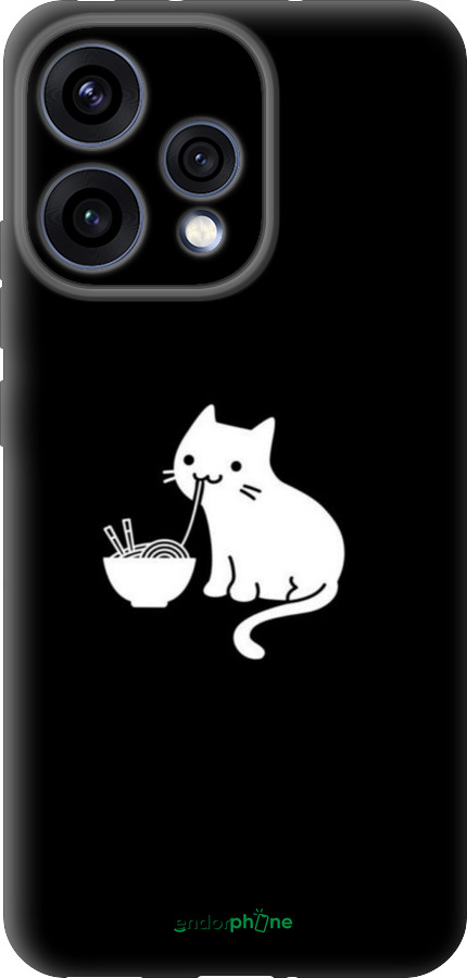 Силиконовый чехол С милым котом на черном фоне для Oppo RENO15 5G - 6528u-4201 изображение 