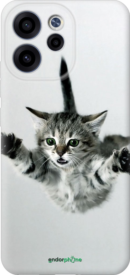 Силиконовый чехол Летящий котёнок для Oppo RENO15 F 5G - 2322u-4199 изображение 