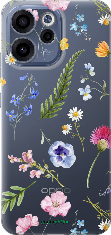 Силиконовый чехол Цветочный фон v2 для Oppo RENO15 F 5G - 5472u-4199 изображение 