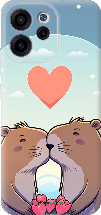 Силиконовый чехол Капибара любовь для Oppo RENO15 F 5G - 6027u-4199 изображение 