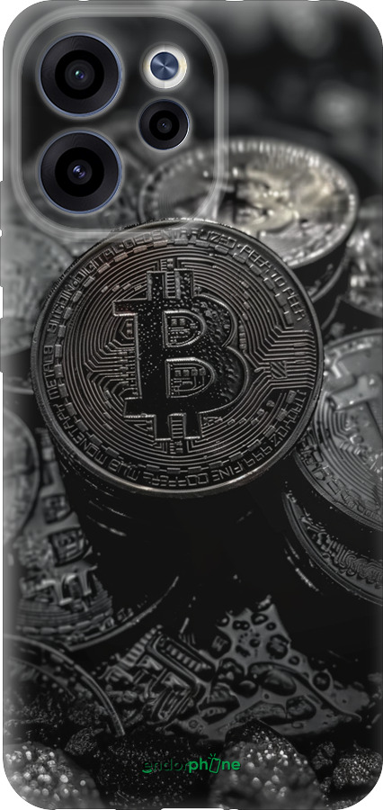 Силиконовый чехол Black Bitcoin для Oppo RENO15 F 5G - 6090u-4199 изображение 