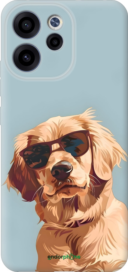 Силиконовый чехол Пес в очках для Oppo RENO15 F 5G - 6381u-4199 изображение 