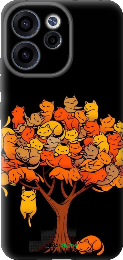 Силиконовый чехол Дерево и котики для Oppo RENO15 F 5G - 6516u-4199 изображение 
