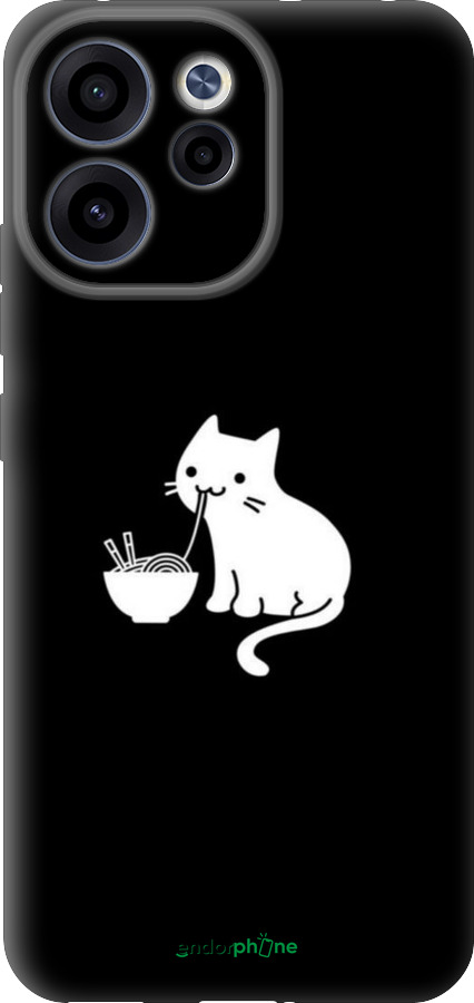 Силиконовый чехол С милым котом на черном фоне для Oppo RENO15 F 5G - 6528u-4199 изображение 