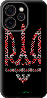 Силиконовый чехол Герб - вышиванка на черном фоне для Oppo Reno15 Pro 5G - 1196u-4225 изображение 