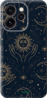 Силиконовый чехол Celestial Harmony: Sun & Moon Gold Mystic Pattern для Oppo Reno15 Pro 5G - 6778u-4225 изображение 