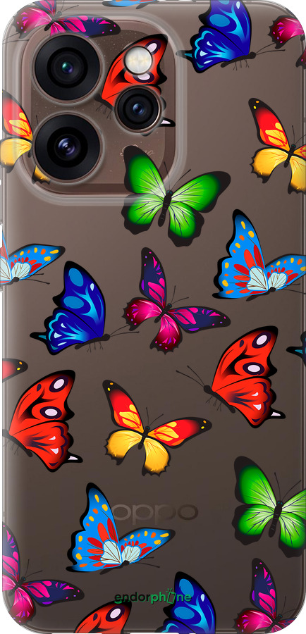 Силиконовый чехол Красочные мотыльки для Oppo Reno15 Pro 5G - 4761u-4225 изображение 