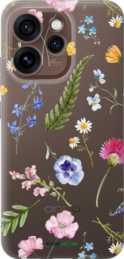 Силиконовый чехол Цветочный фон v2 для Oppo Reno15 Pro 5G - 5472u-4225 изображение 