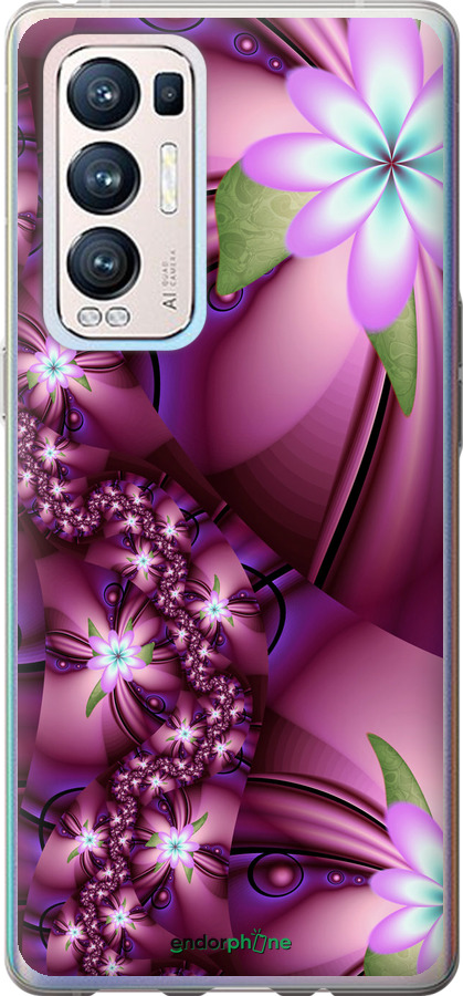 

Силіконовий чохол "Квіткова мозаїка" для Oppo Reno5 Pro Plus, Рожевий