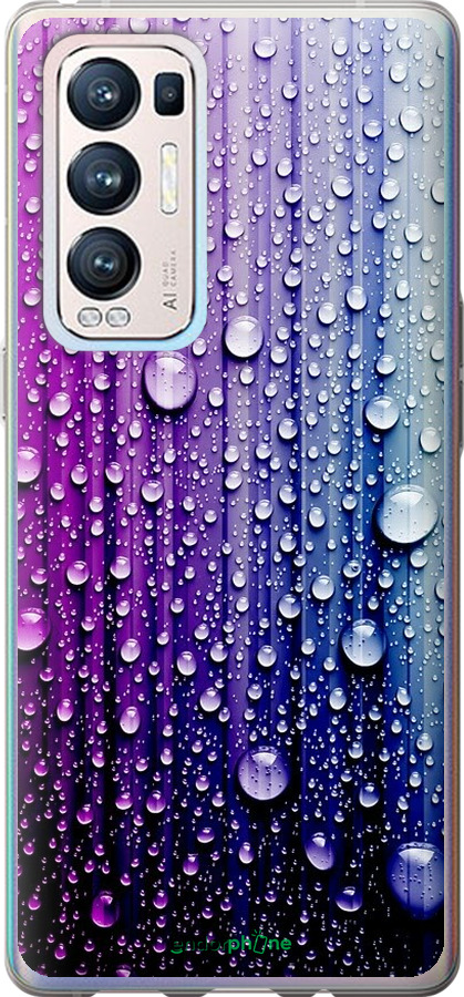 

Силіконовий чохол "Краплини води" для Oppo Reno5 Pro Plus, Синій