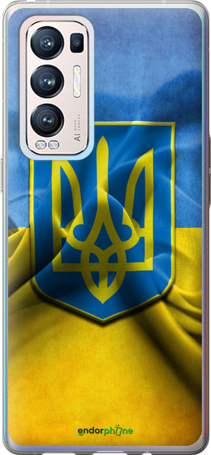 

Силіконовий чохол "Прапор та герб України" для Oppo Reno5 Pro Plus, Блакитний