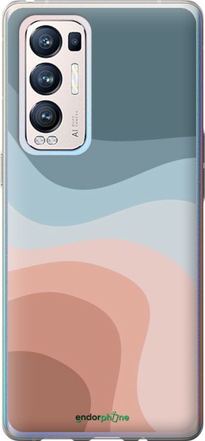 Силиконовый чехол С синими и розовыми волнами в стиле ретро для Oppo Reno5 Pro Plus - 6532u-2243 изображение 