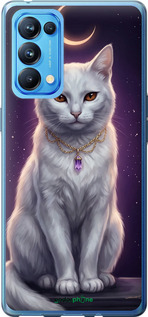 Силіконовий чехол Mystic White Cat Gothic Dark Purple Gold для Oppo Reno5 Pro - 6805u-2239 изображение 