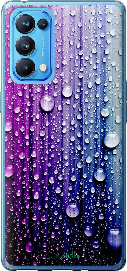 

Силіконовий чохол "Краплини води" для Oppo Reno5 Pro, Синій