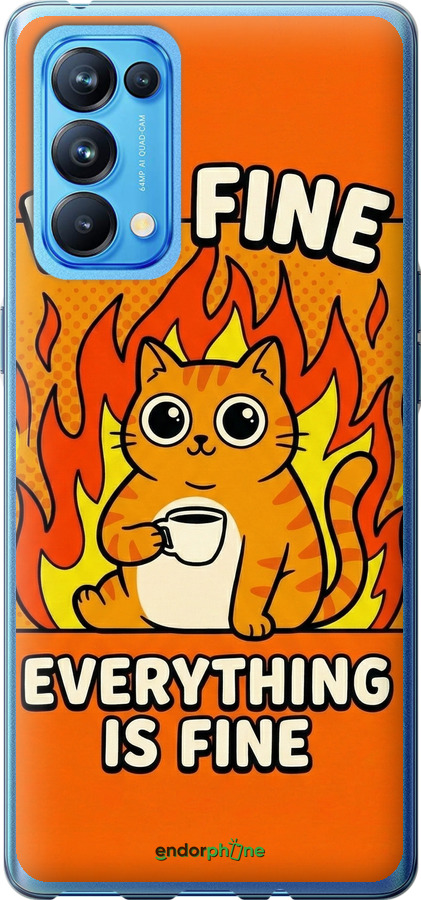 Силиконовый чехол Funny Cat для Oppo Reno5 Pro - 6786u-2239 изображение 