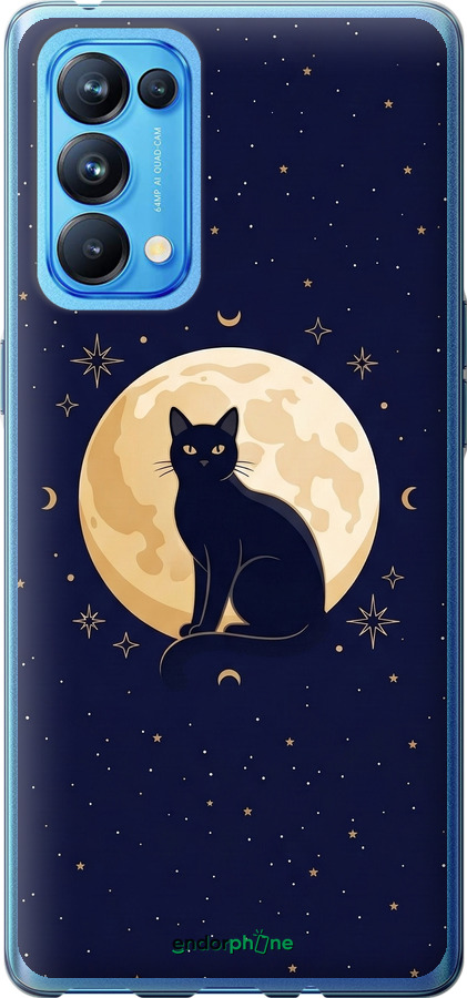 Силиконовый чехол Cute Cat Celestial/Witchy для Oppo Reno5 Pro - 6787u-2239 изображение 