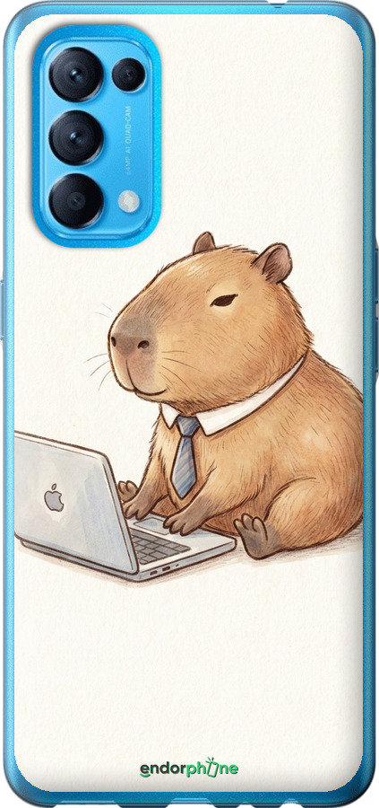 Силиконовый чехол Funny Capybara CEO Working для Oppo Reno5 - 6777u-2206 изображение 