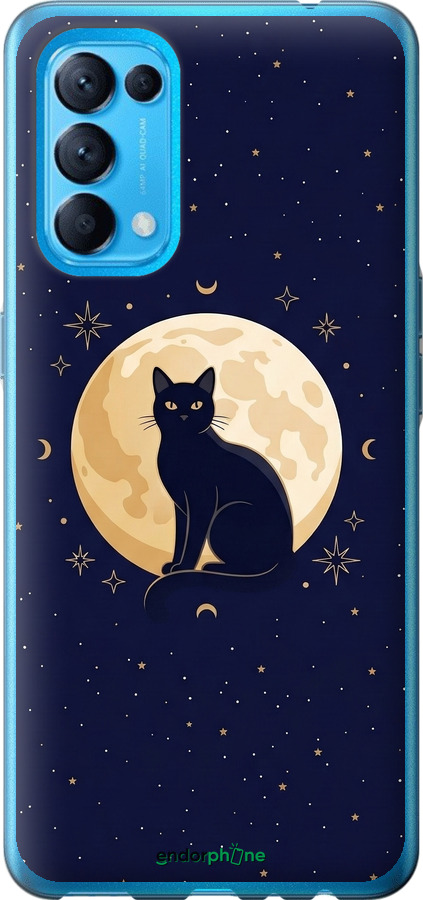 Силіконовий чехол Cute Cat Celestial/Witchy для Oppo Find X3 Lite - 6787u-2299 изображение 
