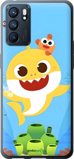 Силиконовый чехол Бейби Шарк для Oppo Reno6 5G - 6303u-2651 изображение 