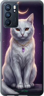 Силіконовий чехол Mystic White Cat Gothic Dark Purple Gold для Oppo Reno6 5G - 6805u-2651 изображение 