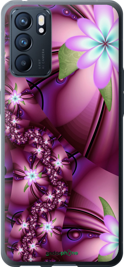 

Силіконовий чохол "Квіткова мозаїка" для Oppo Reno6 5G, Рожевий