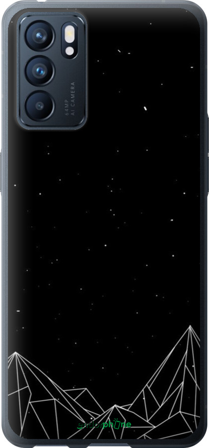 Силіконовий чехол Чорно білі абстрактні гори для Oppo Reno6 5G - 6437u-2651 изображение 