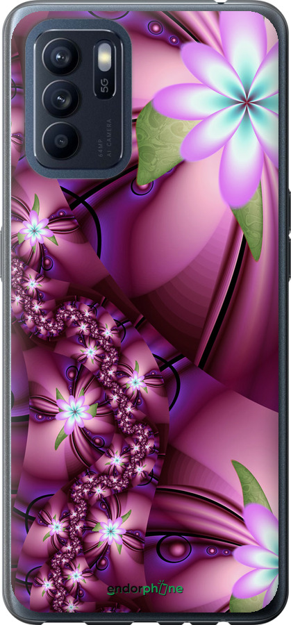 

Силіконовий чохол "Квіткова мозаїка" для Oppo Reno6 Z, Рожевий