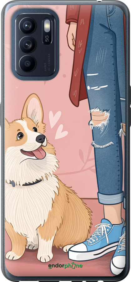 Силиконовый чехол Корги 3 для Oppo Reno6 Z - 6707u-2477 изображение 