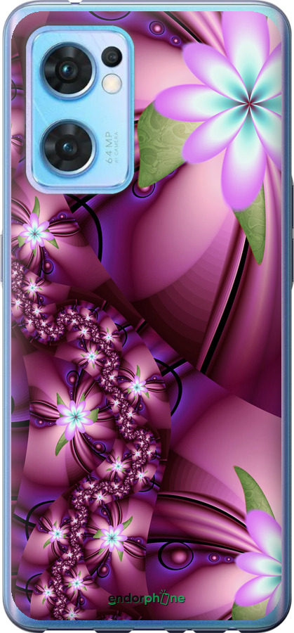 

Силіконовий чохол "Квіткова мозаїка" для Oppo Reno7 5G, Рожевий