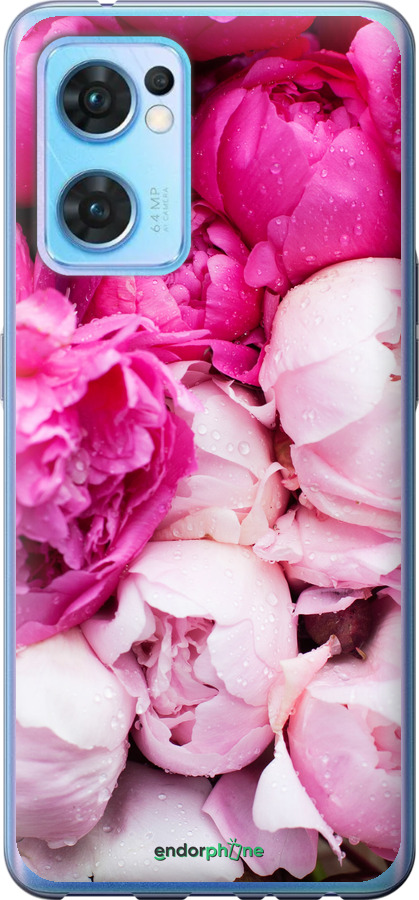 

Silikoni cover "Vaaleanpunaiset pionit" for Oppo Reno7 5G, Vaaleanpunainen