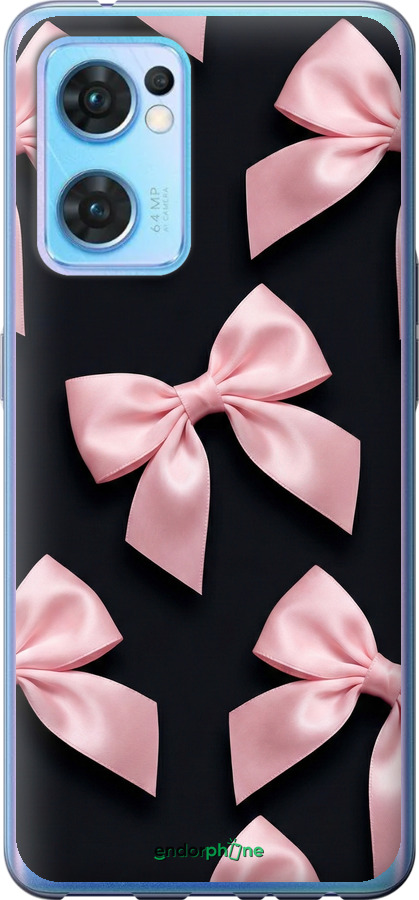 Силиконовый чехол Coquette Ribbons Dark Coquette для Oppo Reno7 5G - 6767u-2669 изображение 