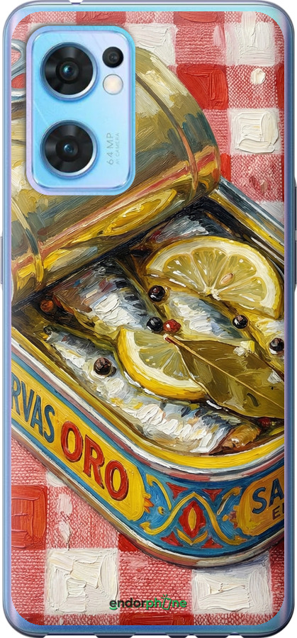 Силиконовый чехол Vintage Sardine Tin Phone для Oppo Reno7 5G - 6772u-2669 изображение 