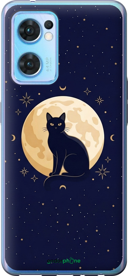 Силиконовый чехол Cute Cat Celestial/Witchy для Oppo Reno7 5G - 6787u-2669 изображение 