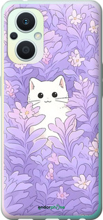 Силіконовий чехол Котик в цветах для Oppo Reno8 Lite - 6390u-2755 изображение 