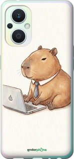 Силиконовый чехол 'Funny Capybara CEO Working' для Oppo Reno8 Lite изображение 1