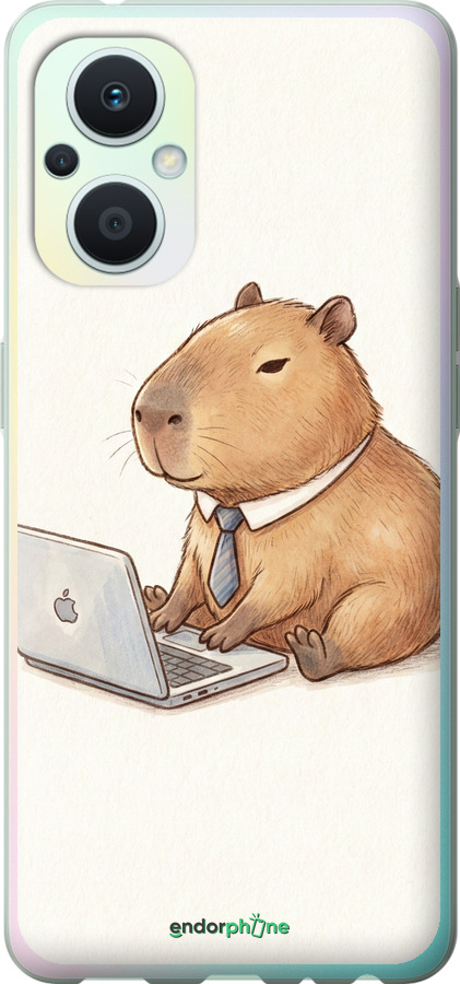 Силіконовий чехол Funny Capybara CEO Working для Oppo Reno8 Lite - 6777u-2755 изображение 